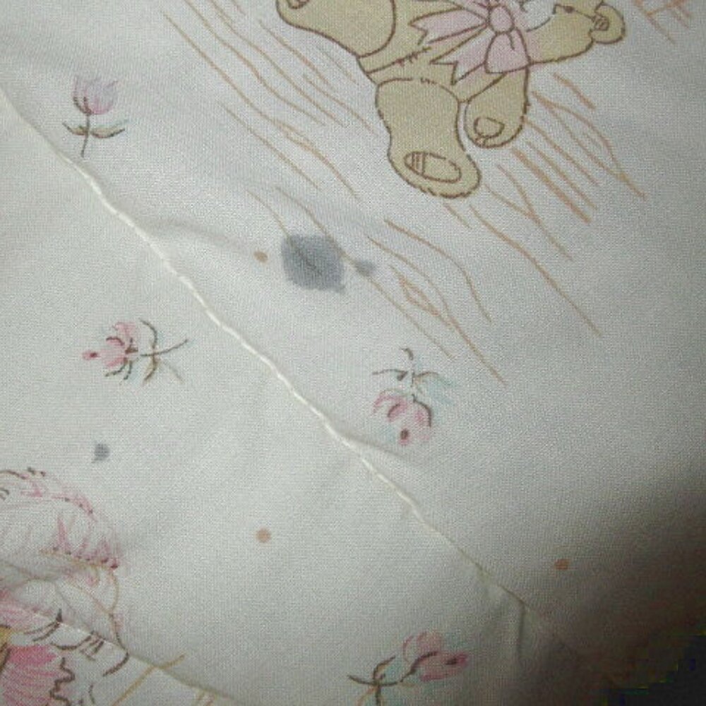 Vtg Victorian Doll Crib Quilt Toddler Bed Reversible Horse Bear Girl Friends - Picture 8 of 13
